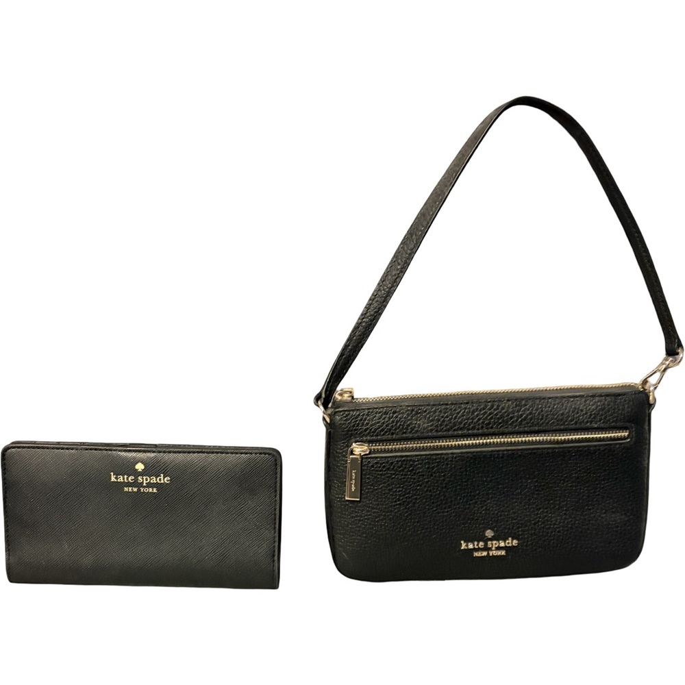 Kate Spade Black Madison Wallet with Gold Accents - Picture 4 of 4